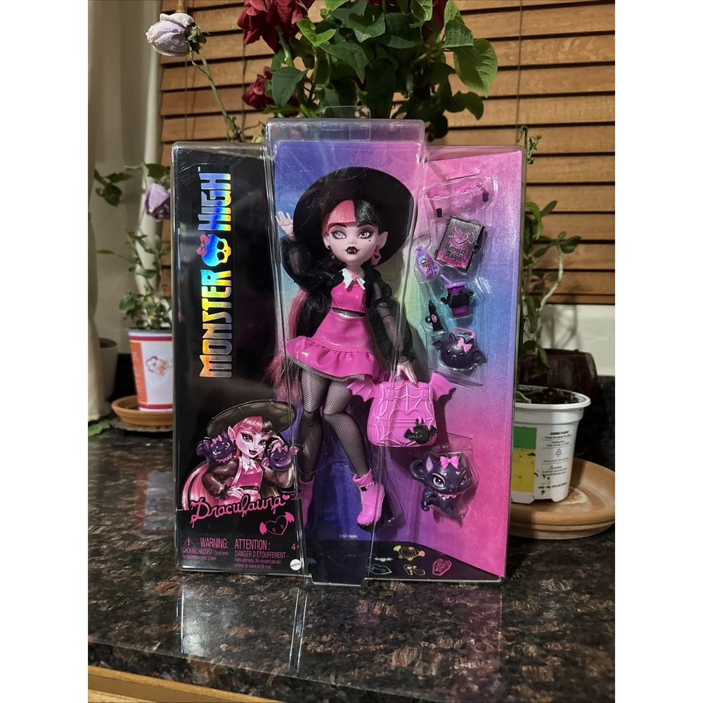 Monster High Draculaura Doll with Accessories and Cat Count Fabulous New